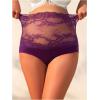 image:imageOYOANGLE Womens Lace Sheer Maternity Underwear High Waist Comfy Pregnancy PantiesPurple