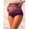 image:imageOYOANGLE Womens Lace Sheer Maternity Underwear High Waist Comfy Pregnancy PantiesPurple