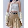 image:imageOYOANGLE Womens Long Fingerless Gloves Bow Knitted Arm Warmers Y2K Cute Cosplay Lolita AccessoriesBeige
