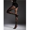 image:imageOYOANGLE Womens Patterned Fishnet Tights High Waisted Hollow Out Mesh Pantyhose Footed StockingsBlack