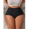 image:imageOYOANGLE Womens Plus Size Floral Lace Briefs Mid Rise Scallop Trim Panties Ladies Breathable UnderwearBlack