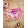 image:imageOYOANGLE Womens Plus Size Satin Frilly Panties Bow Mid Rise Full Coverage Briefs Silky UnderwearPurple
