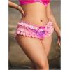 image:imageOYOANGLE Womens Plus Size Satin Frilly Panties Bow Mid Rise Full Coverage Briefs Silky UnderwearPurple