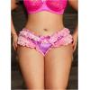 image:imageOYOANGLE Womens Plus Size Satin Frilly Panties Bow Mid Rise Full Coverage Briefs Silky UnderwearPurple