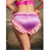 image:imageOYOANGLE Womens Plus Size Satin Frilly Panties Bow Mid Rise Full Coverage Briefs Silky UnderwearPurple