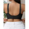 image:imageOYOANGLE Womens Plus Size Wide Strap Wireless Bra Comfortable Seamless Bralettes Full Coverage Everyday BrasBlack