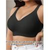 image:imageOYOANGLE Womens Plus Size Wide Strap Wireless Bra Comfortable Seamless Bralettes Full Coverage Everyday BrasBlack