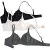 image:imageOYOANGLE Womens 3 Pack Underwire Bra No Padding Push Up Comfortable Everyday BrasBlack White Grey