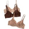 image:imageOYOANGLE Womens 3 Pack Underwire Bra No Padding Push Up Comfortable Everyday BrasMulticolor