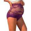 image:imageOYOANGLE Womens Lace Sheer Maternity Underwear High Waist Comfy Pregnancy PantiesPurple