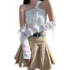 image:imageOYOANGLE Womens Long Fingerless Gloves Bow Knitted Arm Warmers Y2K Cute Cosplay Lolita AccessoriesWhite