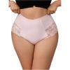 image:imageOYOANGLE Womens Plus Size Floral Lace Briefs Mid Rise Scallop Trim Panties Ladies Breathable UnderwearPink