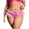 image:imageOYOANGLE Womens Plus Size Satin Frilly Panties Bow Mid Rise Full Coverage Briefs Silky UnderwearPurple