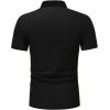 image:imageOYOANGLE Mens Color Block Striped Casual Golf Shirts Half Zip Short Sleeve Moisture Wicking TShirtBlack and White