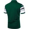 image:imageOYOANGLE Mens Color Block Striped Short Sleeve Golf Shirt Work Dressy Collared TShirtsDark Green