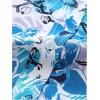 image:imageOYOANGLE Mens Hawaiian Shirts Floral Print Long Sleeve Button Down Beach Vacation Shirt TopsBlue