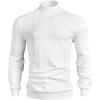 image:imageOYOANGLE Mens Knit Sweatshirts Mock Neck Long Sleeve Work Casual Pullover TopsWhite