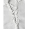 image:imageOYOANGLE Mens Lace Up Tie Long Sleeve Tee Shirt Solid Casual Knitted Pullover TopsWhite
