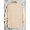 image:imageOYOANGLE Mens Long Sleeve Button Down Shirts Crew Neck Basic Solid Shirt TopApricot