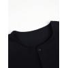 image:imageOYOANGLE Mens Long Sleeve Button Down Shirts Crew Neck Basic Solid Shirt TopBlack
