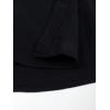 image:imageOYOANGLE Mens Long Sleeve Button Down Shirts Crew Neck Basic Solid Shirt TopBlack