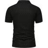 image:imageOYOANGLE Mens Plaid Print Button Down Shirts Short Sleeve Collared Slim Fit BlouseBlack