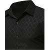 image:imageOYOANGLE Mens Plaid Print Button Down Shirts Short Sleeve Collared Slim Fit BlouseBlack