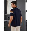 image:imageOYOANGLE Mens Polo Shirts Short Sleeve Striped Golf Shirts Casual Office Collared T ShirtMulticolor