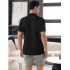 image:imageOYOANGLE Mens Short Sleeve Button Down Fashion Casual Summer Beach Shirts Knit Shirts Vintage TopsBlack