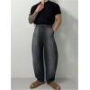 image:imageOYOANGLE Mens Short Sleeve Button Down Shirts Collared Neck Knit Tops Summer Casual Comfy Golf ShirtBlack