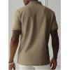 image:imageOYOANGLE Mens Short Sleeve Golf Shirts Textured Performance Casual Collared T ShirtsBrown