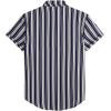 image:imageOYOANGLE Mens Striped Dress Shirts Short Sleeve Button Down Business Casual Shirt TopDeep Blue