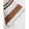 image:imageOYOANGLE Mens Striped Print Button Down Shirts Short Sleeve Collared Neck Shirts TopBeige and Brown