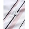 image:imageOYOANGLE Mens Striped Short Sleeve Shirt Button Down Hawaiian Casual Shirts TopsWhite