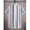image:imageOYOANGLE Mens Striped Short Sleeve Shirt Button Down Hawaiian Casual Shirts TopsWhite