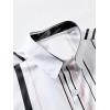 image:imageOYOANGLE Mens Striped Short Sleeve Shirt Button Down Hawaiian Casual Shirts TopsWhite