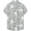 image:imageOYOANGLE Mens Tropical Print Short Sleeve Button Down Shirts Floral Summer Beach Hawaiian ShirtLight Green