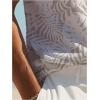 image:imageOYOANGLE Mens Tropical Print Short Sleeve Button Down Shirts Floral Summer Beach Hawaiian ShirtWhite and Grey
