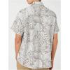 image:imageOYOANGLE Mens Tropical Print Short Sleeve Button Down Shirts Floral Summer Beach Hawaiian ShirtWhite and Grey