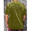 image:imageOYOANGLE Mens Velvet Crew Neck T Shirt Floral Short Sleeve Party Tee Tops StreetwearGreen