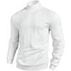 image:imageOYOANGLE Mens Knit Sweatshirts Mock Neck Long Sleeve Work Casual Pullover TopsWhite