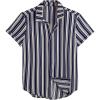 image:imageOYOANGLE Mens Striped Dress Shirts Short Sleeve Button Down Business Casual Shirt TopDeep Blue