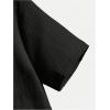 image:imageOYOANGLE Boys Short Sleeve Button Down Shirt Textured Collared Casual Uniform TopBlack