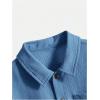 image:imageOYOANGLE Boys Short Sleeve Button Down Shirt Textured Collared Casual Uniform TopBlue