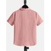 image:imageOYOANGLE Boys Short Sleeve Button Down Shirt Textured Collared Casual Uniform TopDusty Pink