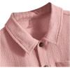 image:imageOYOANGLE Boys Short Sleeve Button Down Shirt Textured Collared Casual Uniform TopDusty Pink