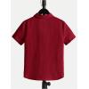 image:imageOYOANGLE Boys Short Sleeve Button Down Shirt Textured Collared Casual Uniform TopRed