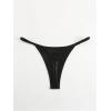 image:imageOYOANGLE Womens Metallic Thong Bikini Bottom Low Rise Cheeky Swim Bottoms BeachwearBlack