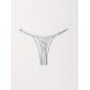 image:imageOYOANGLE Womens Metallic Thong Bikini Bottom Low Rise Cheeky Swim Bottoms BeachwearSilver
