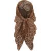 image:imageOYOANGLE Womens Floral Embroidered Hair Scarf Lace Square Hair Bandana Sheer Scarves HeadbandBrown